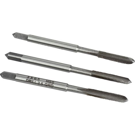 Faithfull HSS Straight Flute Tap Set M3 x 0.5, 3-Piece (Taper, Second, Bottom) ATS8173