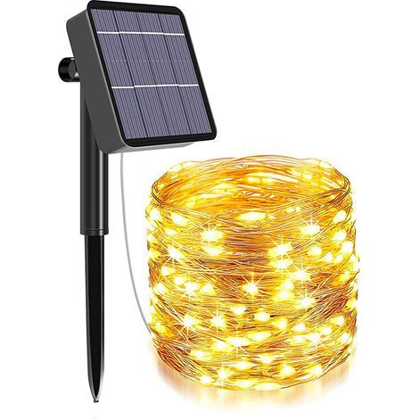 1 Set mit 200 wasserdichten Solar-LED-Lichterketten mit 8 Funktionen, 22 m (1/5)