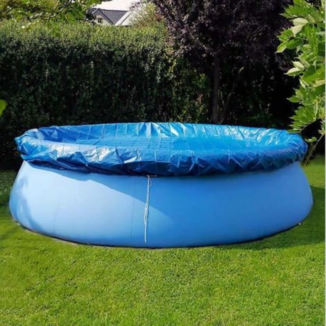 Couverture de piscine - Protecteur de piscine - Rond - 10 à 15 pieds - Cordon de serrage réglable - Durable (1/2)
