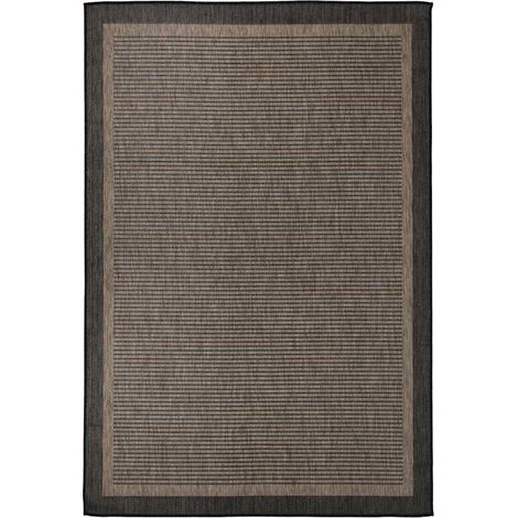 vidaXL Alfombra de exterior de tejido plano marrón oscuro 160x230 cm (1/5)