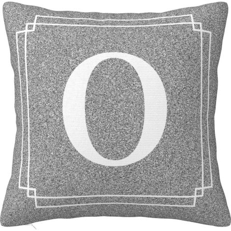 Grauer Kissenbezug mit dem Buchstaben O-Muster, moderner Stil, quadratischer Zierkissenbezug, geeignet für Sofas, Betten, Stühle und Autos, 45,7 x 45,7 cm.