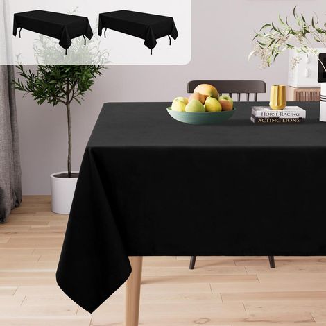 Abwaschbare Tischdecke mit Lotuseffekt, 2 Stück, 130x160 cm, rechteckig, schwarz