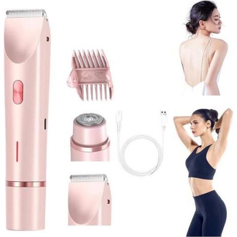 Rasoir électrique 2 en 1 - - Rose - Étanche - Rechargeable - Utilisation humide et sèche (1/5)