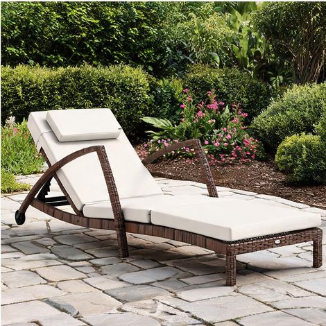 Mobilier de jardin en rotin en résine tressée 185 x 72 x 78 cm (1/5)