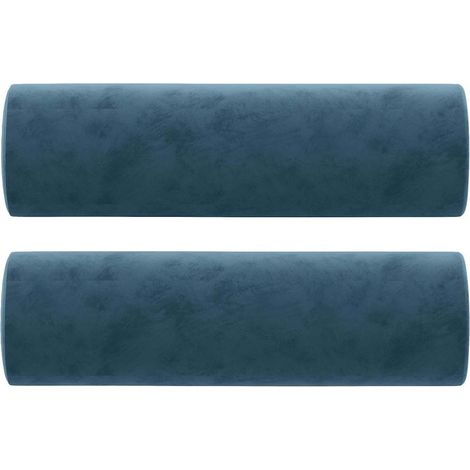 vidaXL Zierkissen 2 Stk. Blau Ø15x50 cm Samt (1/5)