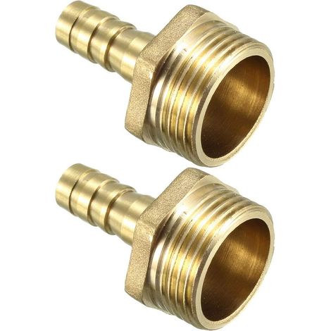 Raccords Cannelé Tuyau Laiton 12mm Barbelé 2pcs (1/4)