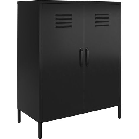 Mission District Armoire avec 2 portes en métal noir (1/5)