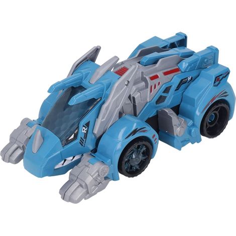 Voiture Dinosaure électrique 2 en 1 avec Lumières LED, Musique et Brouillard – Jouet de Déformation Transformable pour Enfants (Blue) (1/5)