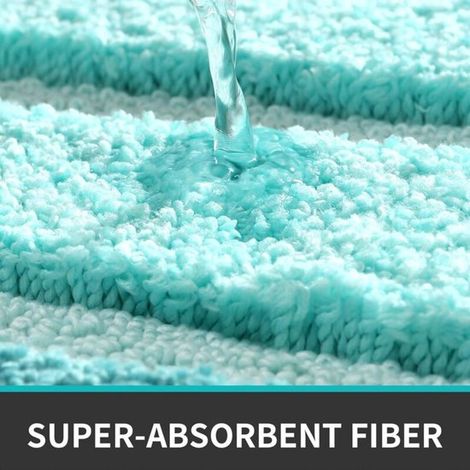 Alfombrilla de baño de microfibra ultra absorbente, de secado rápido, antideslizante con base de TPR, lavable a 30 grados, verde, 50x80cm (1/4)