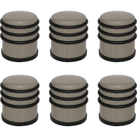 WEB2O - Lot de 6 stop-portes - Solide & Pratique - Métal Taupe (1/2)