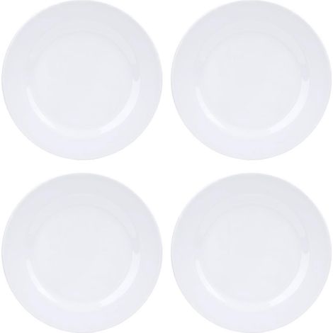 4-teiliges Set Melamin-Speiseteller, 23 cm Durchmesser, leicht, rund, für Hauptgerichte, Vorspeisen, Desserts und Salate.
