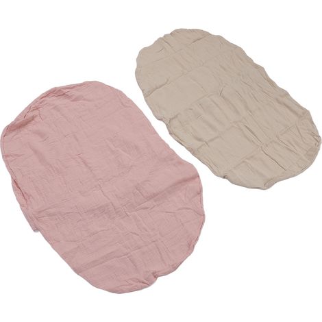Lot de 2 housses de matelas à langer amovibles, pour table à langer et matelas à langer bébé, couleur crème et rose. (1/5)