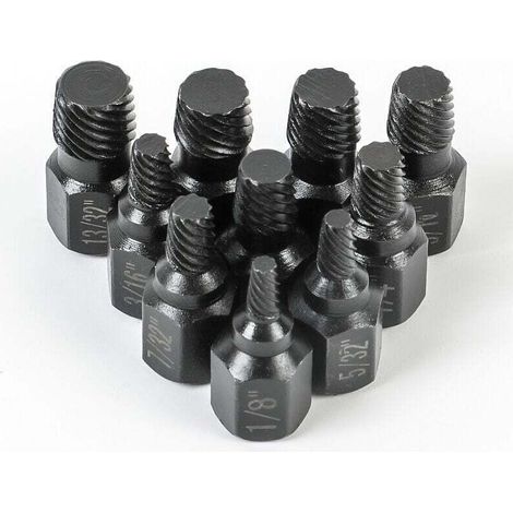 Juego de 10 llaves de impacto para quitar tuercas y tornillos. Extractor de tornillos y pernos. Llave de vaso para quitar tornillos dañados u oxidados. Herramienta de extracción.