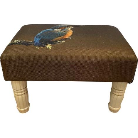Kingfisher Footstool - Linen - L25 x W45 x H28 cm
