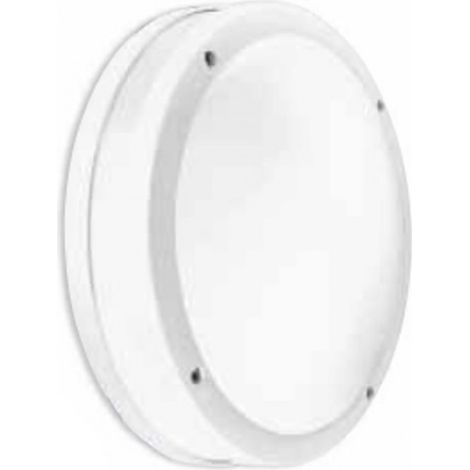 Applique gea led ura r ges293 led ip54 lampada parete soffitto moderna bianco grigio tonda e27
