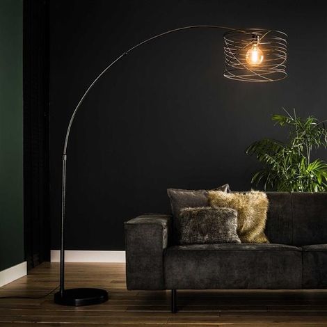 Industrielle Bogenlampe Twist Metallgrau (1/4)