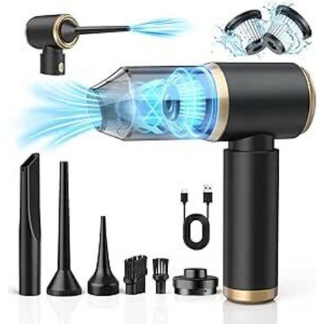 Handheld vacuum cleaner - supreme model brushless black and gold [2 filters + aviation bag].