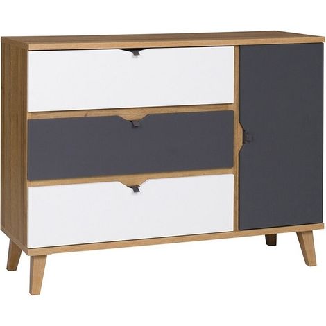 Cómoda Etrmoru 140 , Con cajones y puertas, Número de cajones: 3, 90x120x40cm