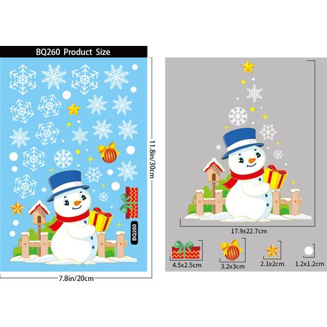 Nouveaux autocollants de Noël, décorations de Noël, stickers pour vitres, électricité statique, sapin de Noël, vieil homme, renne, autocollants pour portes