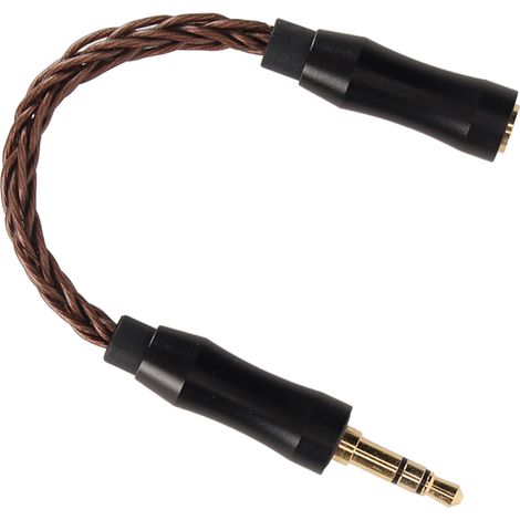 Câble audio 2,5 mm vers 3,5 mm, connecteurs mâle-femelle en cuivre monocristallin plaqué or, câble adaptateur pour casque audio 14 cm (5,5 pouces), bronze (1/5)