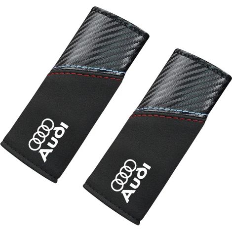 (Lot de 2, compatible Audi, FMP - Noir carbone) 2 housses en cuir pour accoudoirs de portières et poignées de toit, compatibles avec Audi A7, A3, A4, A6, A5, Q5, A1, Q7, Q3, Q4, TT, SQ5, RSQ3, RSQ8, S (1/4)