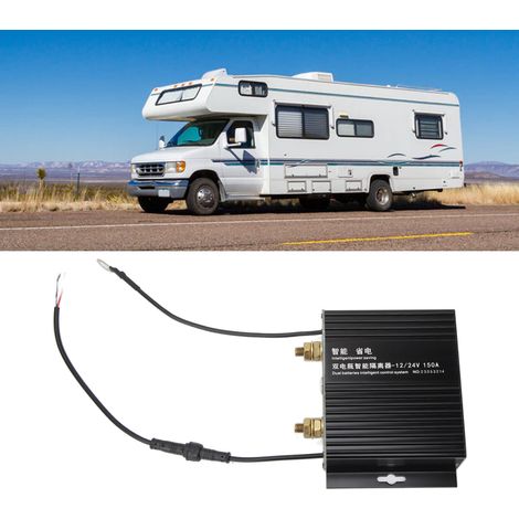 Isolateur de batterie double 150 A 12 V/24 V pour conversion de véhicules tout-terrain/camping-cars  contrôleur de gestion intelligent de batterie double principal et auxiliaire pour automobile (1/5)