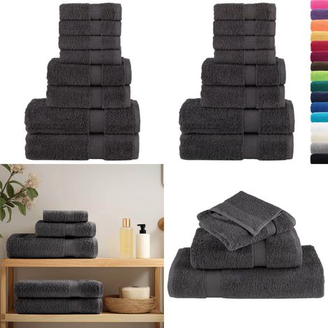 8 tlg. Premium-Handtuch-Set SOLUND Anthrazit 600 g/m² - Baumwolle - Handtücher - Badtextilien - Duschtücher - Gasteset - Home & Living (1/5)