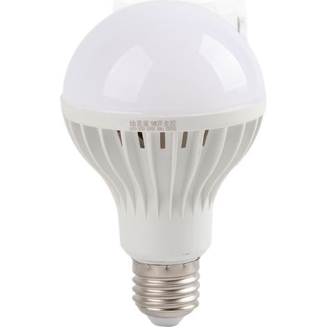 Ampoule LED E27 220V à détection sonore et lumineuse, éclairage automatique jour/nuit, capteur de bruit pour veilleuse, allumage/extinction automatique. (1/5)
