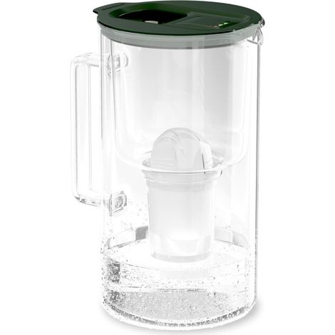 carafe filtrante verre 2L avec compteur LED, filtre classic Vert (1/5)