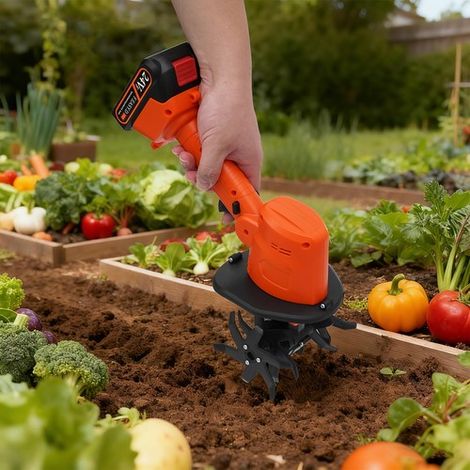 Cordless Tiller Cultivator Garden Handheld Tiller 3.94inch Tilling Width & Depth