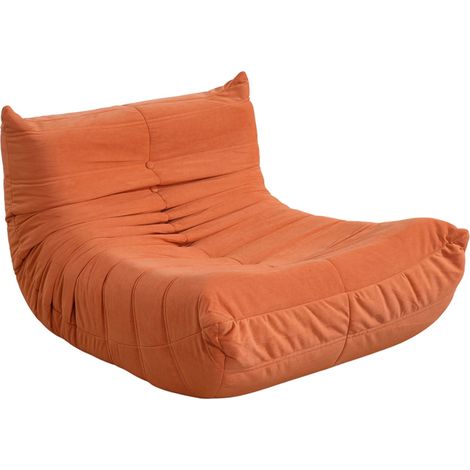 DERRY - Fauteuil compressé en velours terracotta