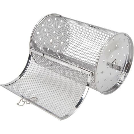 Shipenophy Panier à griller roulant Panier à grillades roulant en acier inoxydable, panier à jardin exterieure 18 cm de hauteur (1/5)