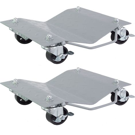 Rangierhilfe für PKW 2 Stück jeweils 680 kg Rangierroller V Form Schwenkgriff 360° drehbar