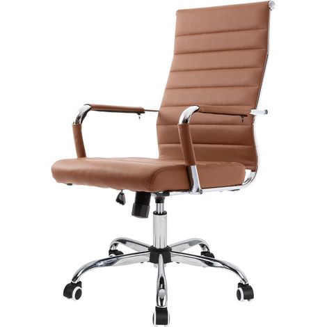 Bürostuhl Ergonomisch mit Wippfunktion bis 150 kg belastbar Braun (1/5)