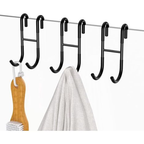 Crochets de porte de douche, ensemble de 3 pièces, pour portes de douche en verre, dorés, en acier inoxydable 304 - noir (1/5)