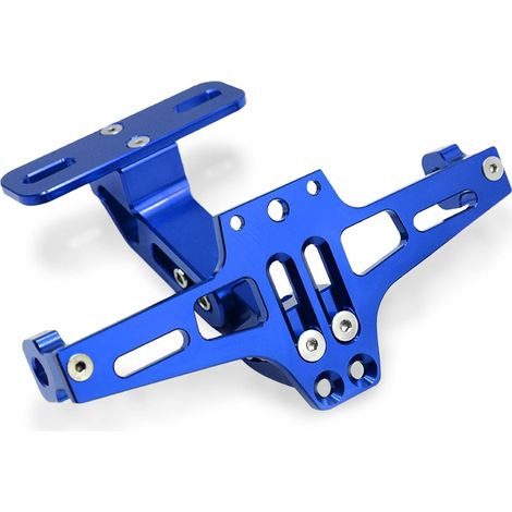 Moto Universel CNC Aluminium Arrière Supports de Plaque D'immatriculation pour MT-01 MT-03 MT-07 MT-09 MT-10 TMAX 530 500 Z650 Z750 Z800 Z900 Z1000 Z1000SX Z300 Z250 (Bleu) (1/5)