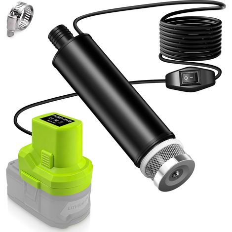 Pompe submersible pour eaux usées - Batterie 18 V - Pompe à eau plate - Pompe d'aspiration - Pompe de piscine, cave, piscine, arrosage du jardin, mini pompe (1/5)
