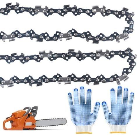 Chaîne de tronçonneuse de 35 cm 3/8" LP 52 maillons d'entraînement, 2 Pièces Chaîne de Tronçonneuse, Compatible avec Bosch, Makita, Husqvarna, Dolmar, Einhell, DUC353Z, etc (1/5)