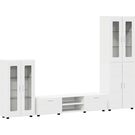 Maison Exclusive - Set mobile TV con porta FLORIN 3 pcs Bianco Legno multistrato