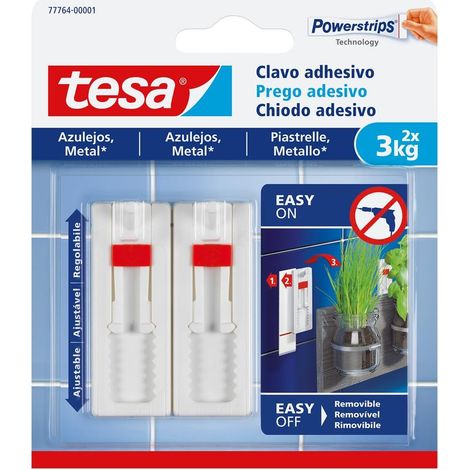 Tesa 77764 Verstellbarer Klebenagel für Metallfliesen, max. 3 kg (1/5)