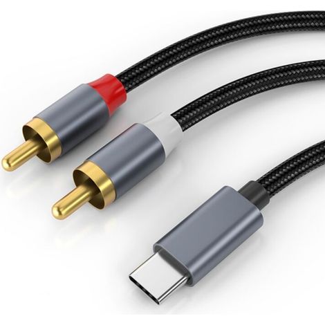Câble USB-C vers RCA audio, adaptateur USB C pour haut-parleurs, connexion audio numérique