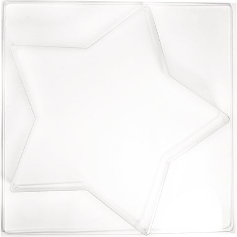 Moule forme Etoile, plastique PET transparent, 1 pce., grand format 28X28cm, béton créatif, poudre de coulée, cire, savon, réutilisable (1/4)