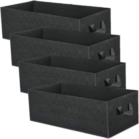 Lot de 4 sacs de culture de plantes de 8 gallons, sacs de culture rectangulaires en tissu non tissé respirant, résistants, épaissis, aération des racines, pots de jardin avec poignées pour fleu (1/4)