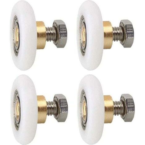 Set of 4 replacement rollers for grooved door handles, screws included, 23 mm diameter (1/4)