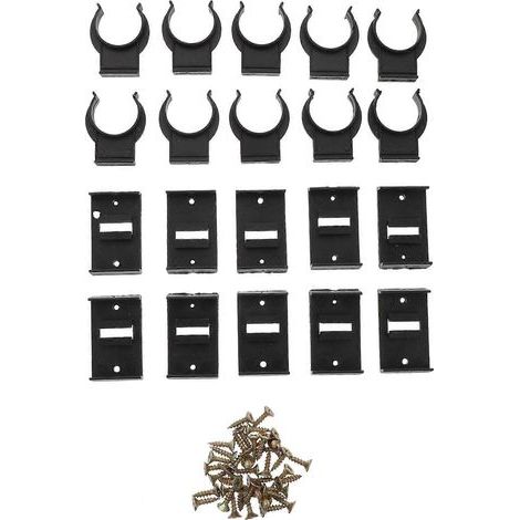 10 Befestigungsclips für Küchensockelleisten und Möbel, inklusive Schrauben – 4,7 x 4,3 cm – Schwarz (1/4)