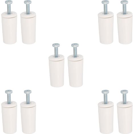 Pack de 10 Butées pour Volets Roulants Amortisseur avec Vis M5 Antirouille et Rondelle Extérieure Résistant aux Intempéries Longueur 40 mm Blanc (1/5)