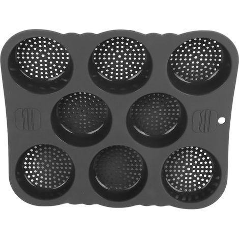 Moule à pain à hamburger en silicone à 8 cavités, démoulage facile, résistant à la chaleur, pour la cuisine. (1/5)