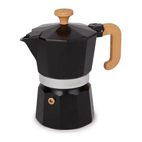 La Cafetiere 3 Cup Espresso Maker Black & Wood Handle