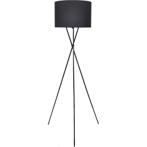 vidaXL Floor Lamp with Stand Black 139 cm (240901) (1/2)