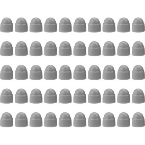 50 pièces Cache vis écrou de protection M8 clef de 13 mm, capuchons de protection hexagonaux, pour recouvrir les écrous et les têtes de vis hexagonales, plastique Grigio (1/5)